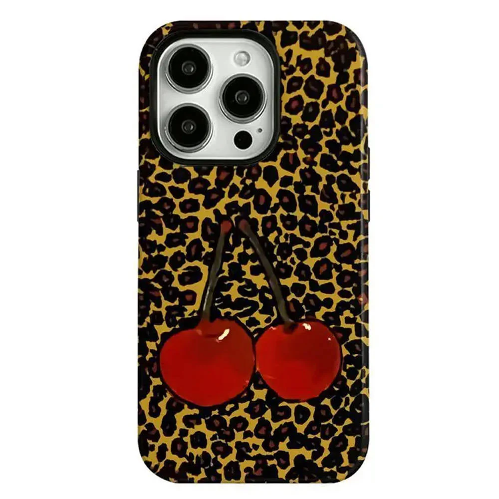 00's Style Cherry Leopard iPhone Case - Image 2