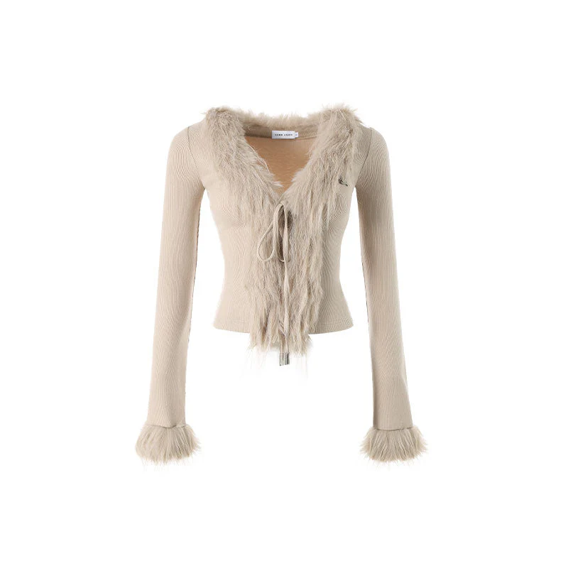 1Jinn Fuzzy Furry Collar Knitwear - Image 8