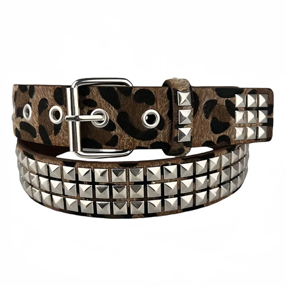 2000s Leopard Studded Belt - Image 4