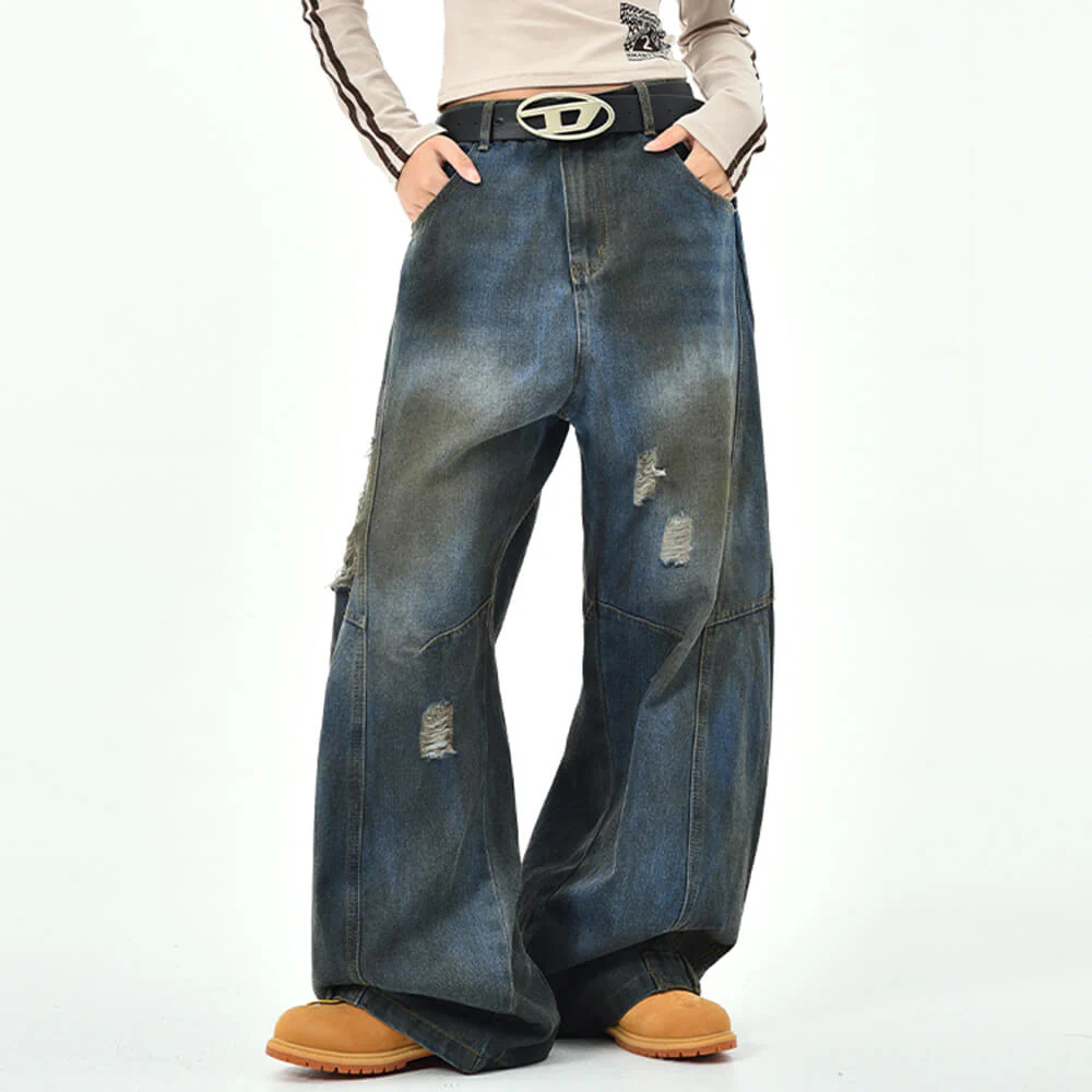 90s Distressed Baggy Jeans - Image 2