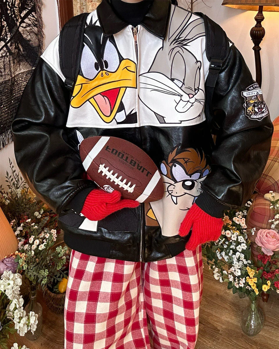 90s Style Oversized Leather Jacket - Image 5