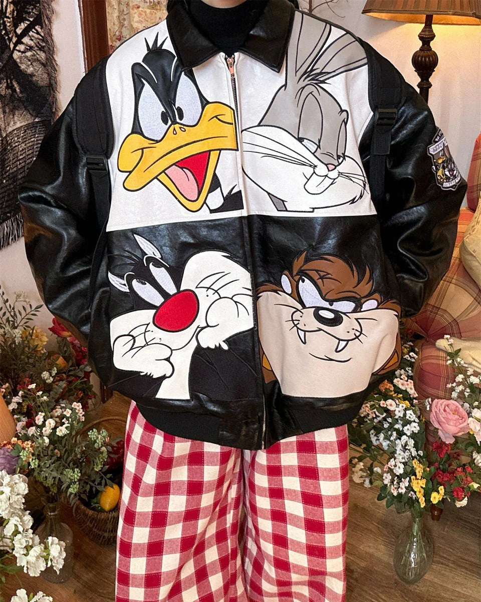 90s Style Oversized Leather Jacket - Image 6