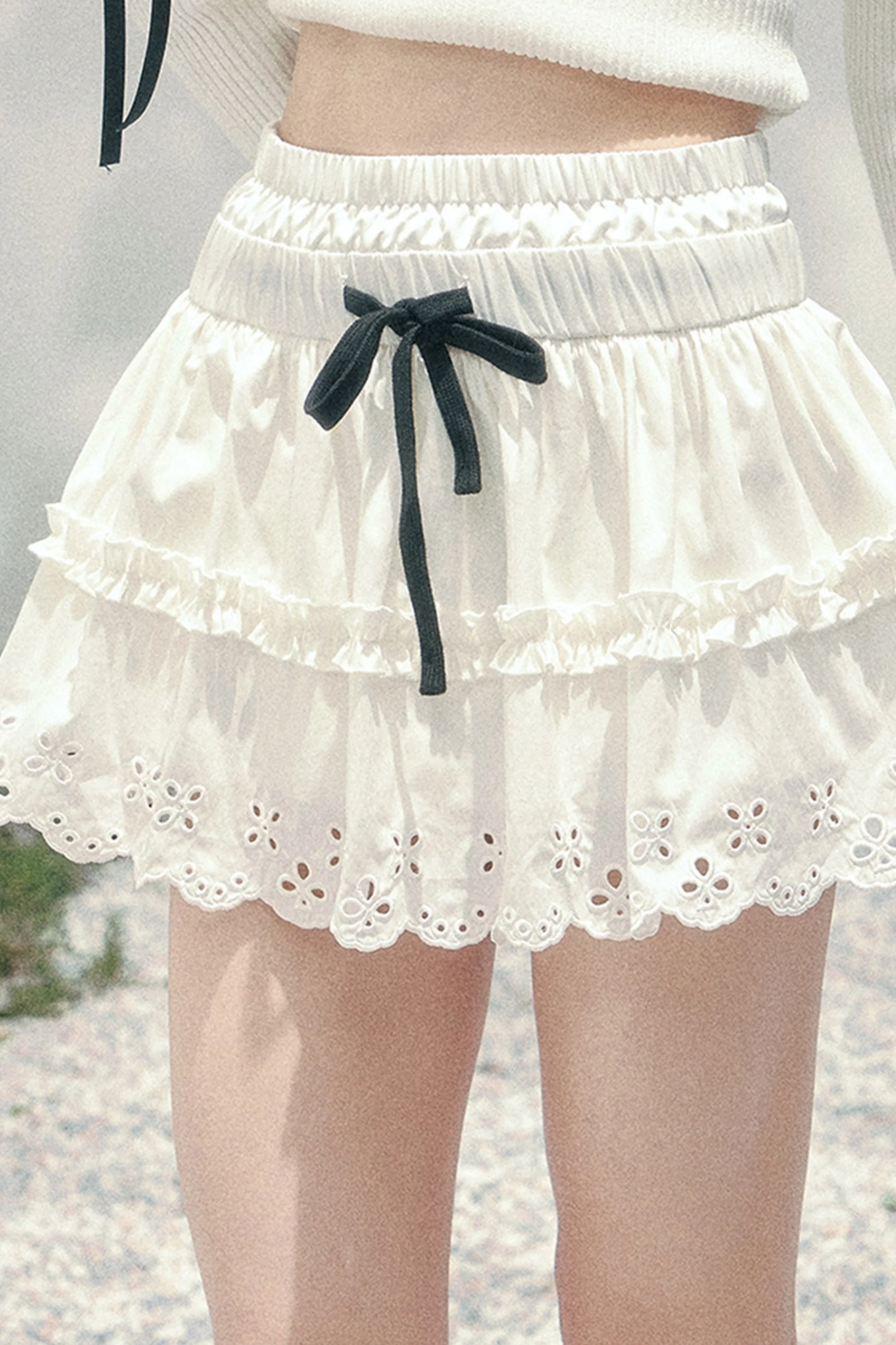 Lace Sweet Tiered Puffy Skirt - Image 2