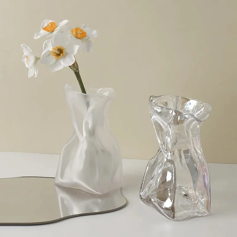 Abstract Pearl Glass Vases - Image 2