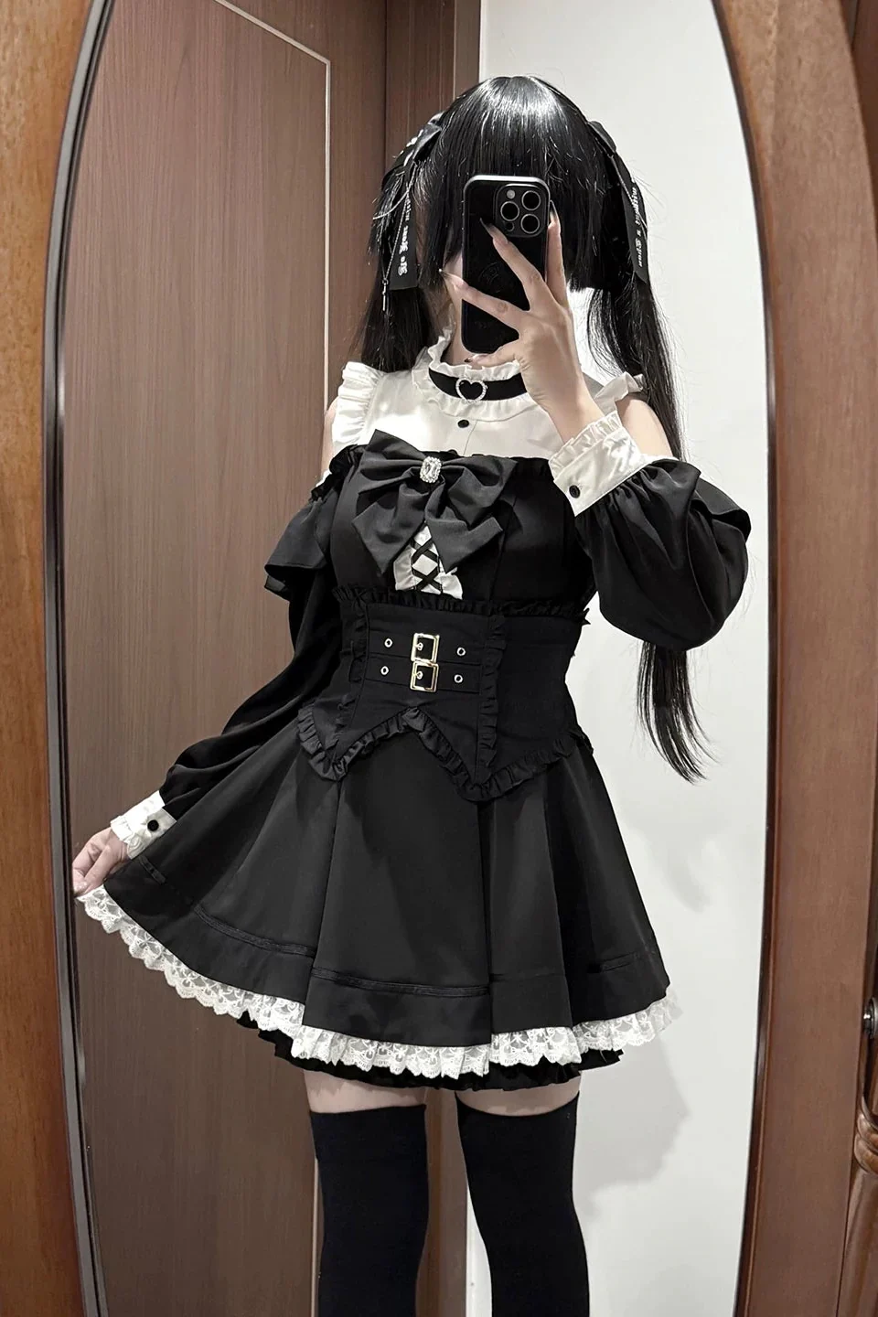 Lace Off-Shoulder Dress + Inner Pants + Corset - Image 2