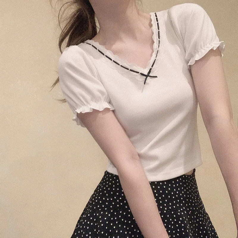Academia Inspired Black Bow Tee - Image 2