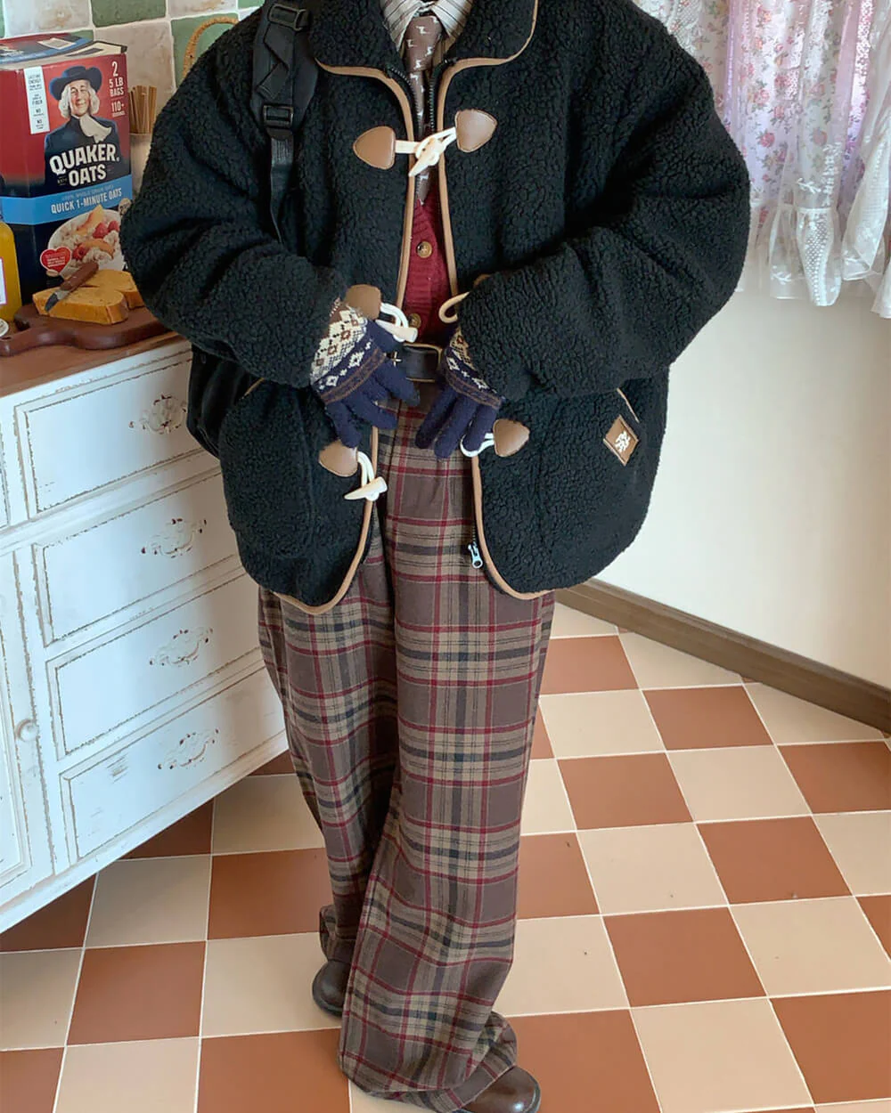 Academia Vintage Plaid Trousers - Image 5