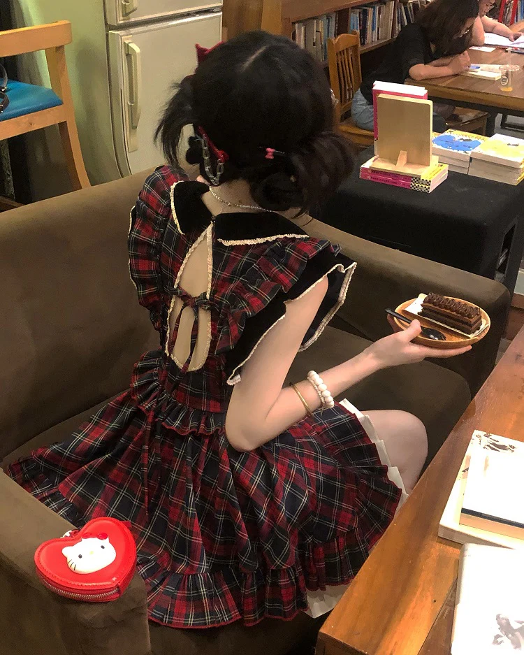 Academy Red Plaid Doll Dress - Image 3