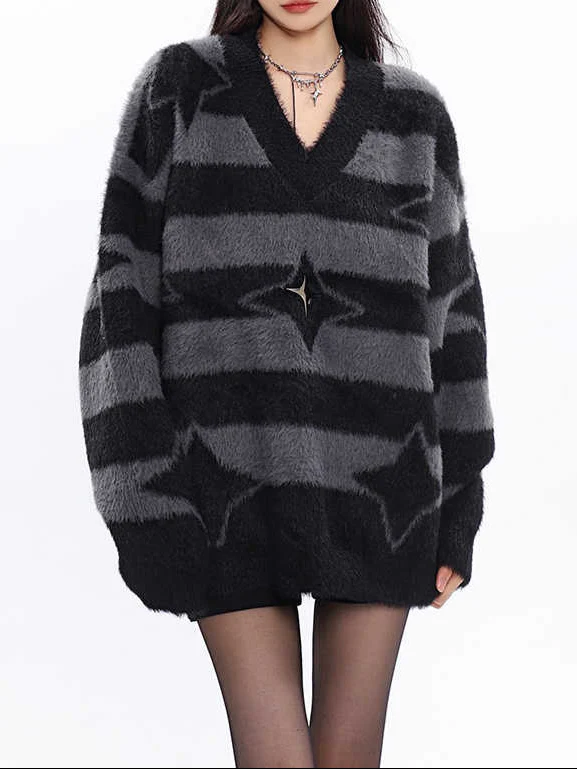 Acubi Aesthetic Star Girl Pullover Sweater - Image 2