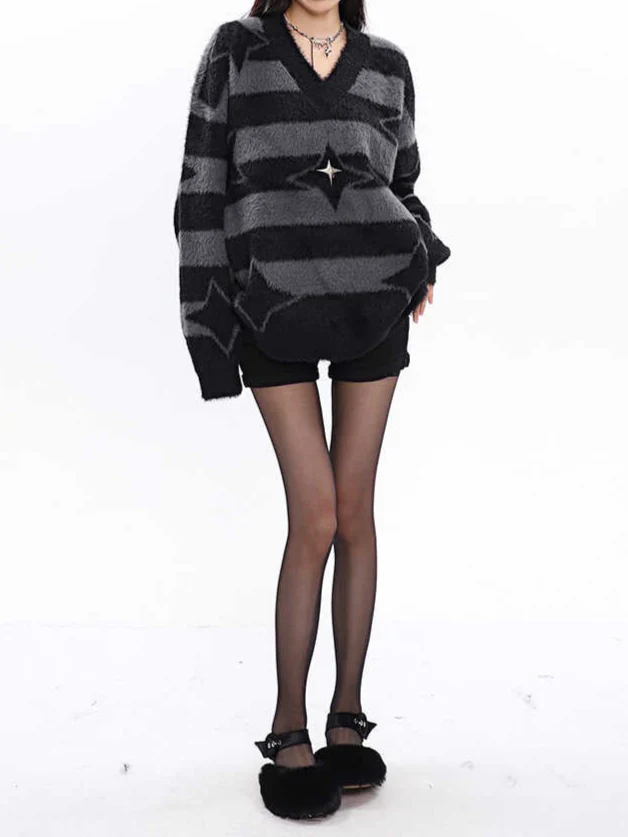 Acubi Aesthetic Star Girl Pullover Sweater - Image 3