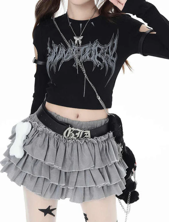Acubi Buckle Gothic Long-sleeved Top - Image 4