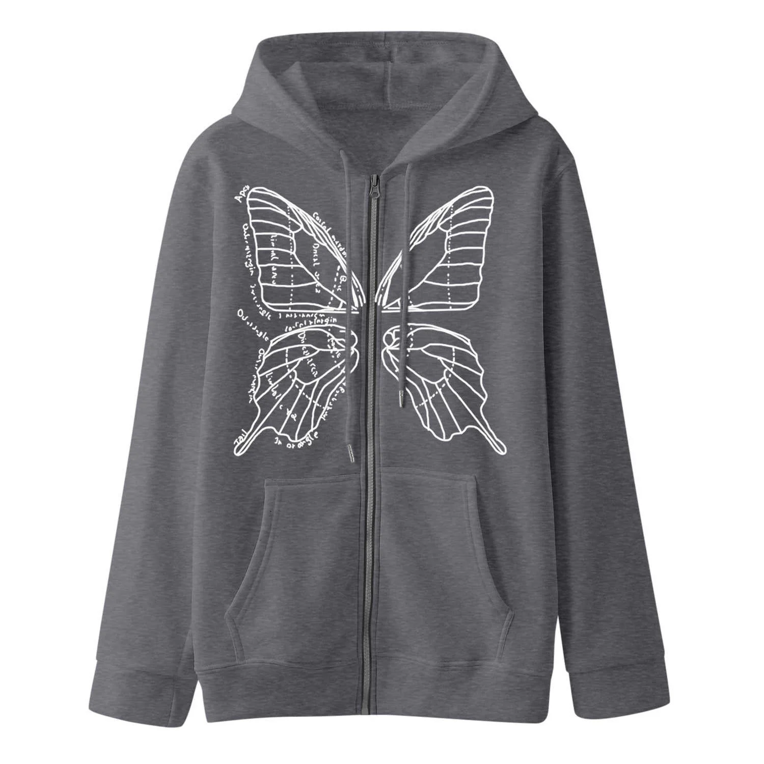 Acubi Butterfly Grunge Zip-up Hoodie - Image 3