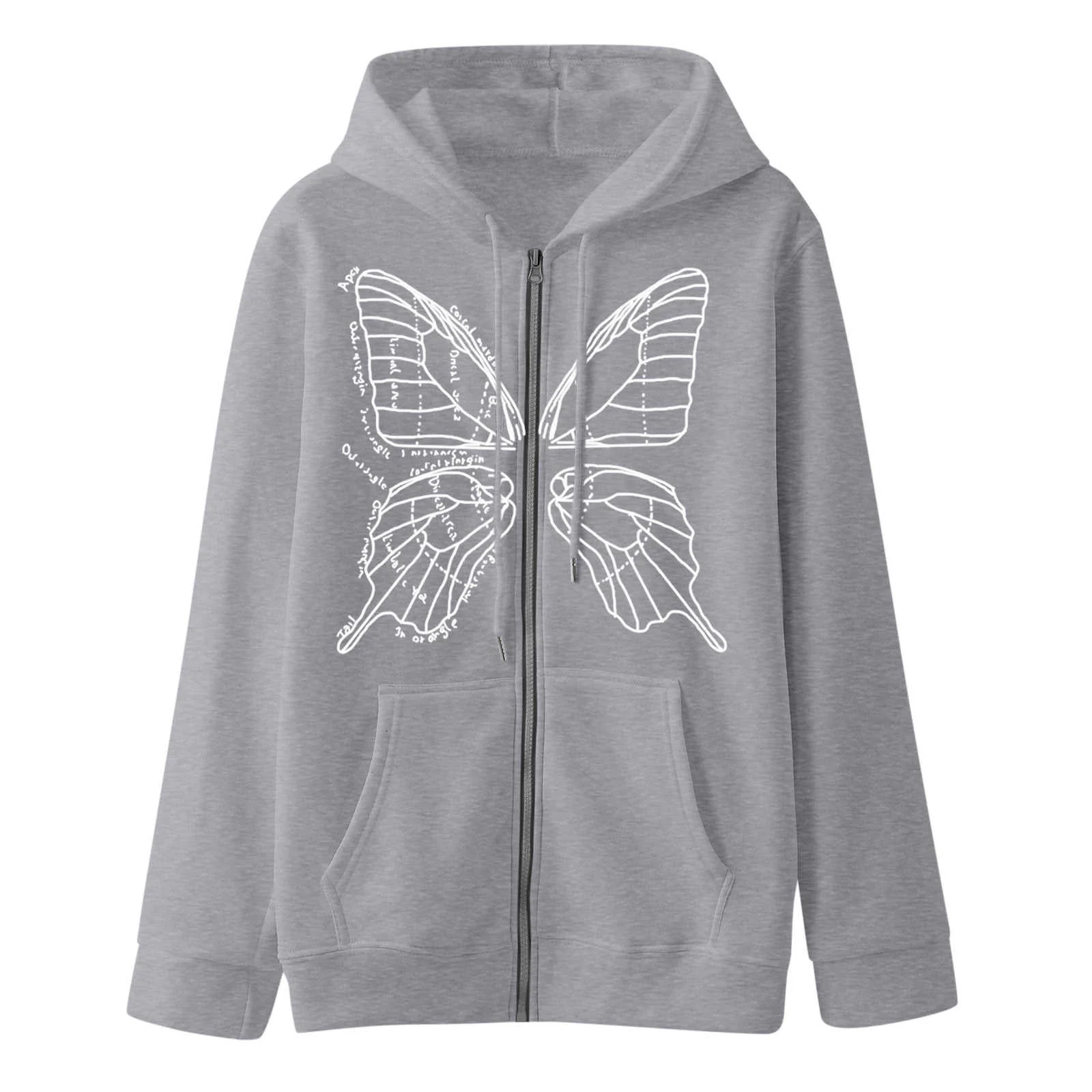 Acubi Butterfly Grunge Zip-up Hoodie - Image 4