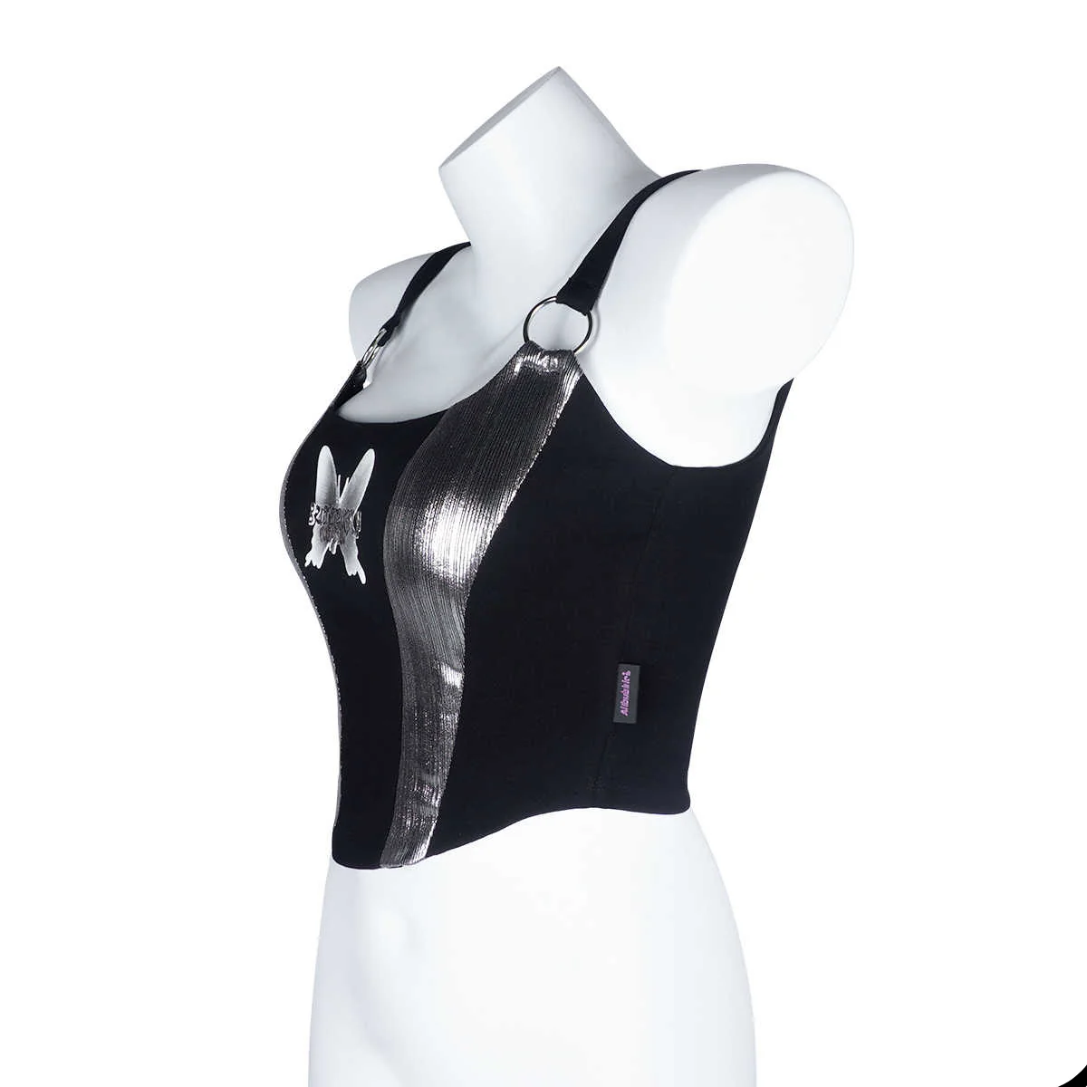 Acubi Butterfly Spliced Silver Tank Top - Image 5