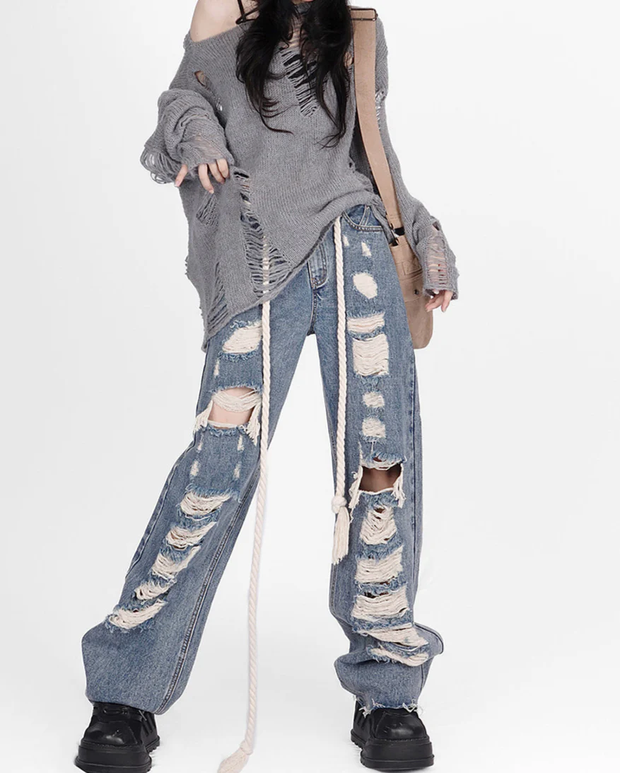 Acubi Crochet Hollow Long-sleeved Top - Image 3