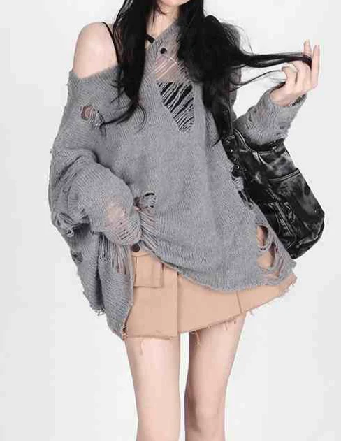 Acubi Crochet Hollow Long-sleeved Top - Image 5