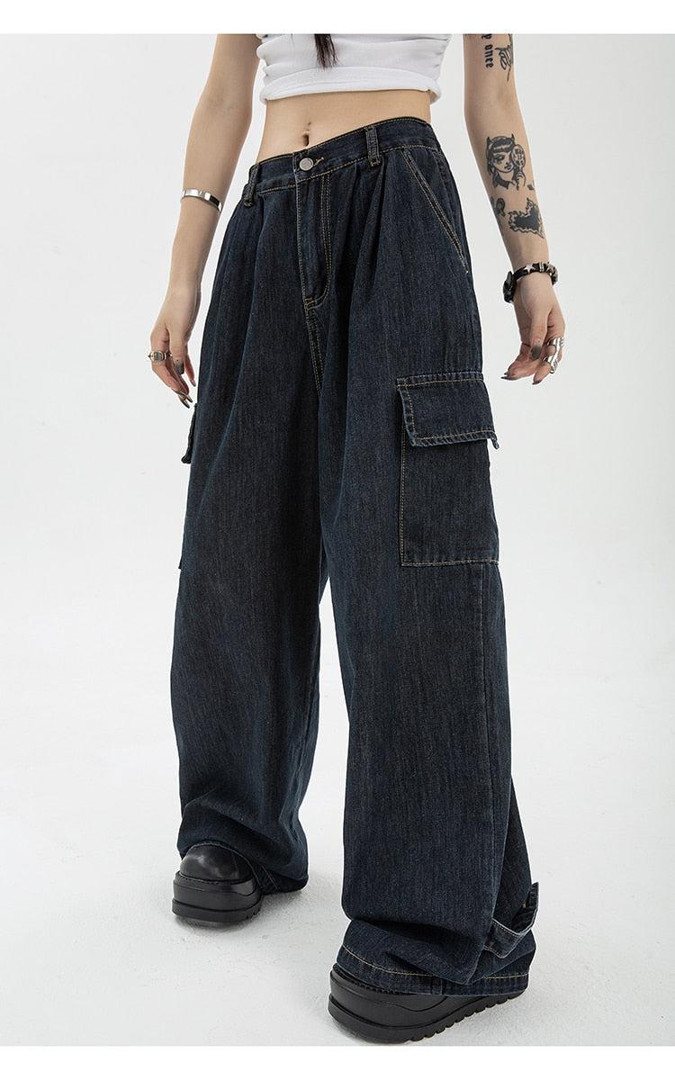 Acubi Dark Wash Cargo Jeans - Image 5