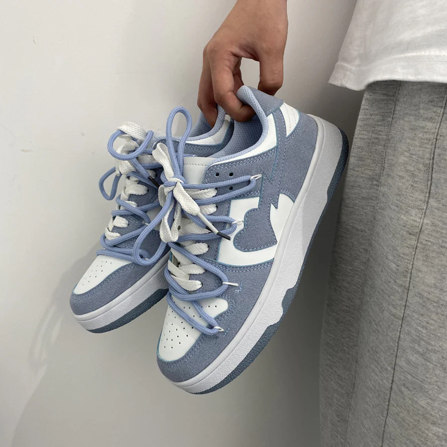 Acubi Gray Blue Heart Sporty Sneakers - Image 3
