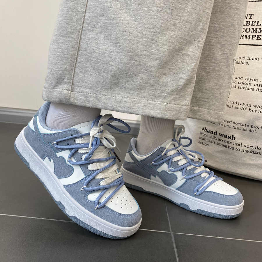 Acubi Gray Blue Heart Sporty Sneakers - Image 4