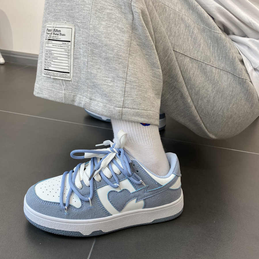 Acubi Gray Blue Heart Sporty Sneakers - Image 5