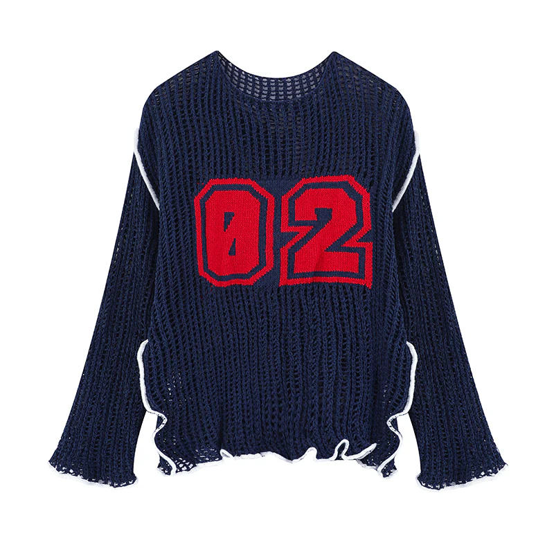 Acubi Hollow Knitted Long-sleeved Top - Image 6