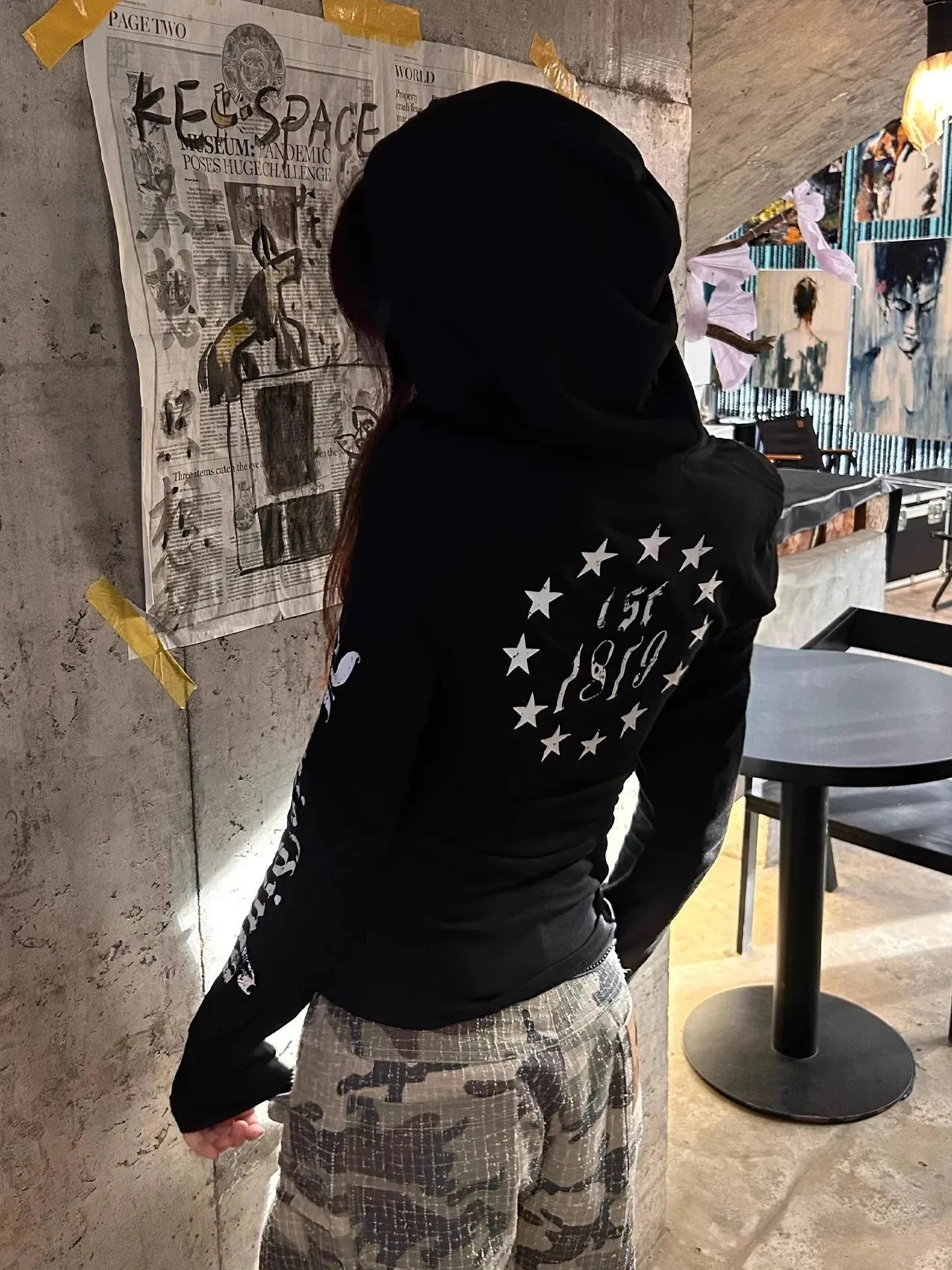 Acubi Hooded Graphic Top - Image 6