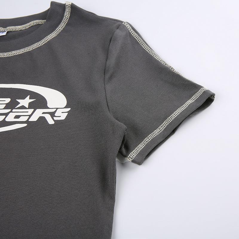 Acubi Letter Printed Crop Tee - Image 5