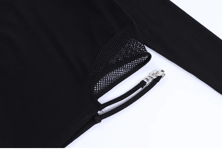 Acubi Mesh Hollow Irregular Long-sleeved Top - Image 3