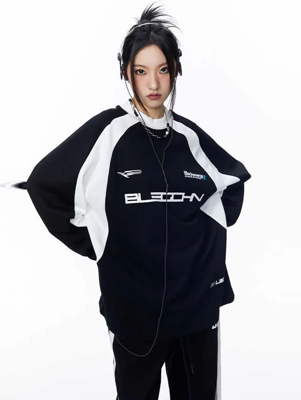 Acubi Raglan Sleeves Black Sweatshirt - Image 2