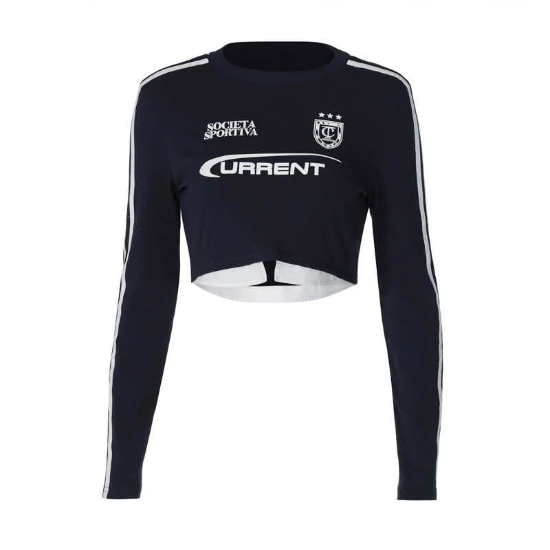 Acubi Sporty Fake Two-piece Long-sleeved Top - Image 7