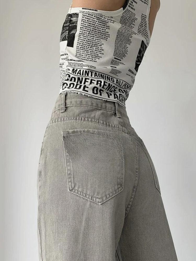 Acubi Straight Leg Gray Jeans - Image 4