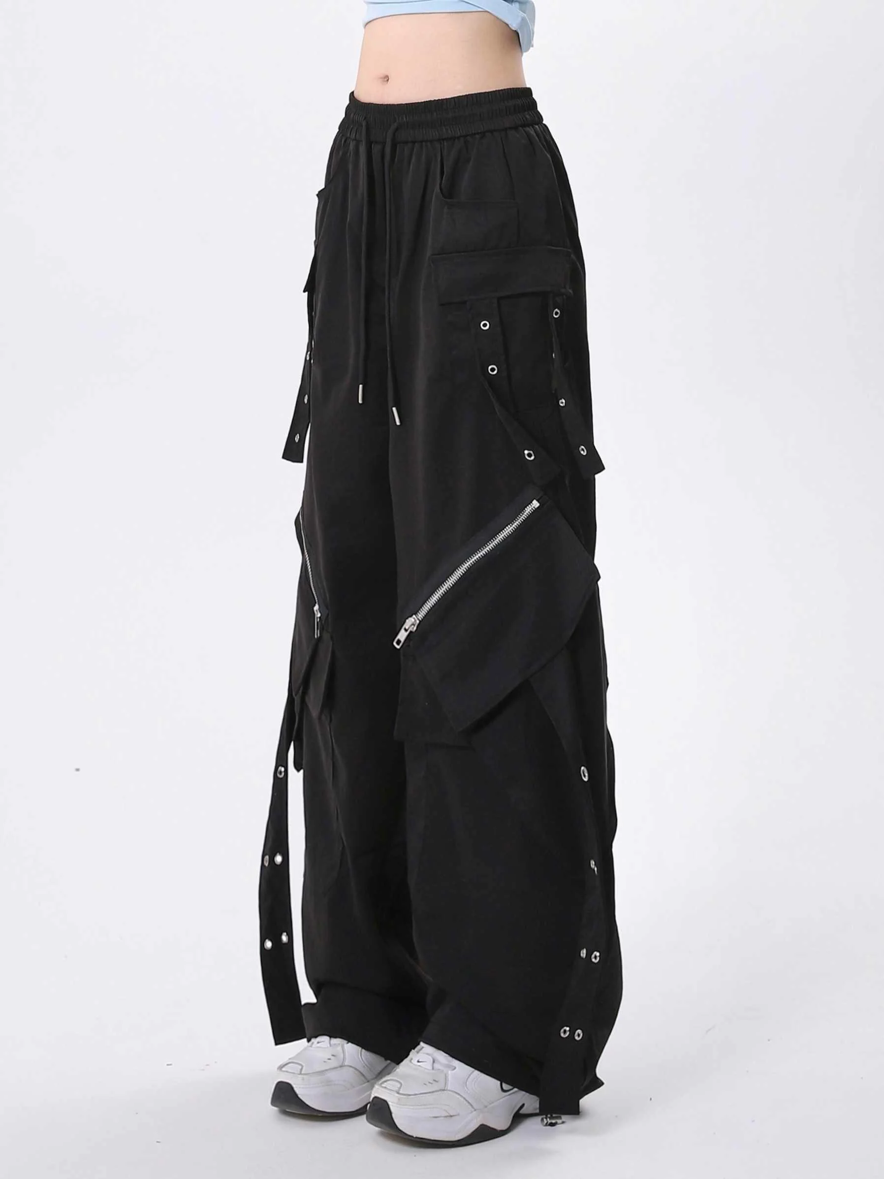Acubi Street Pockets Design Baggy Pants - Image 2
