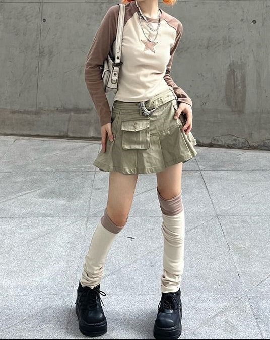 Acubi Street Retro Star Long-sleeved Top - Image 3