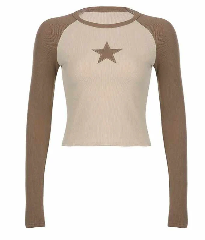 Acubi Street Retro Star Long-sleeved Top - Image 7