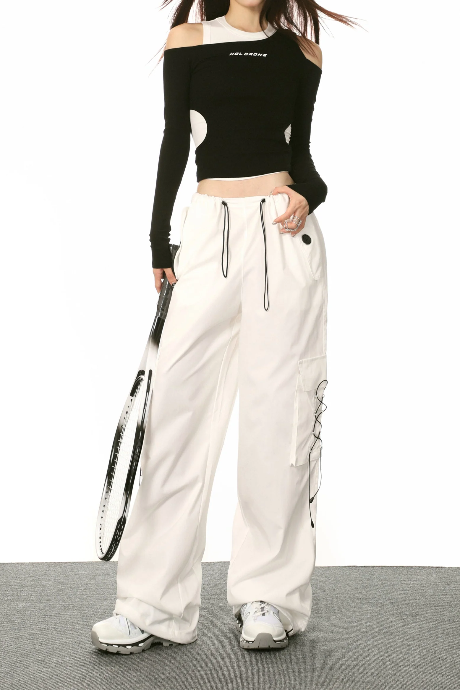 Acubi Two-piece Off-shoulder Long-sleeved Top - Image 5