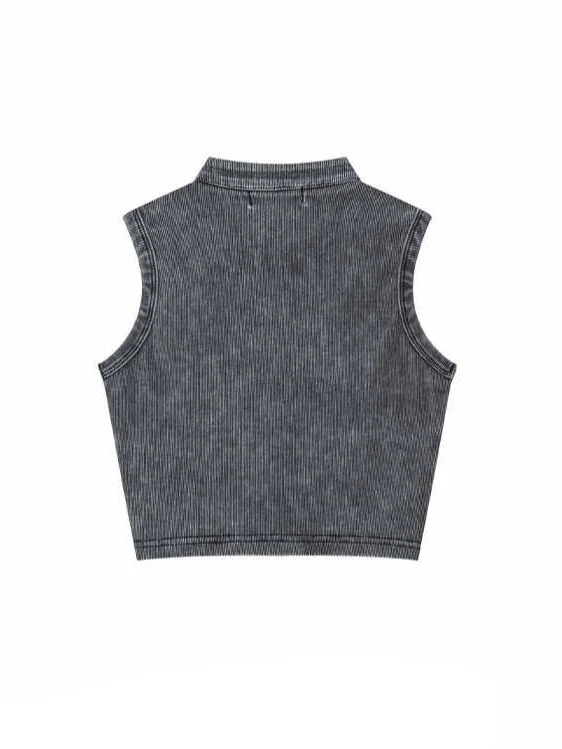 Acubi Washed Denim Y2K Crop Top - Image 5