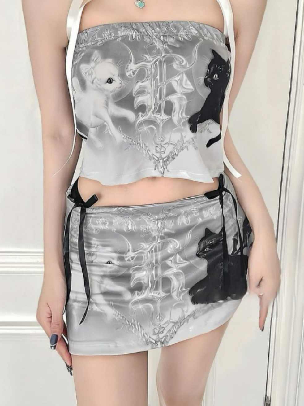 Acubi Y2K Cat Punk Skirt - Image 4