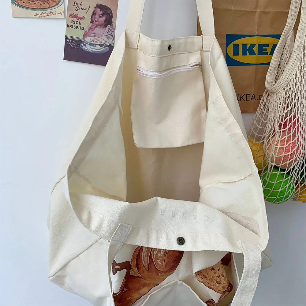Aesthetic Bread Print Tote Bag - Image 6