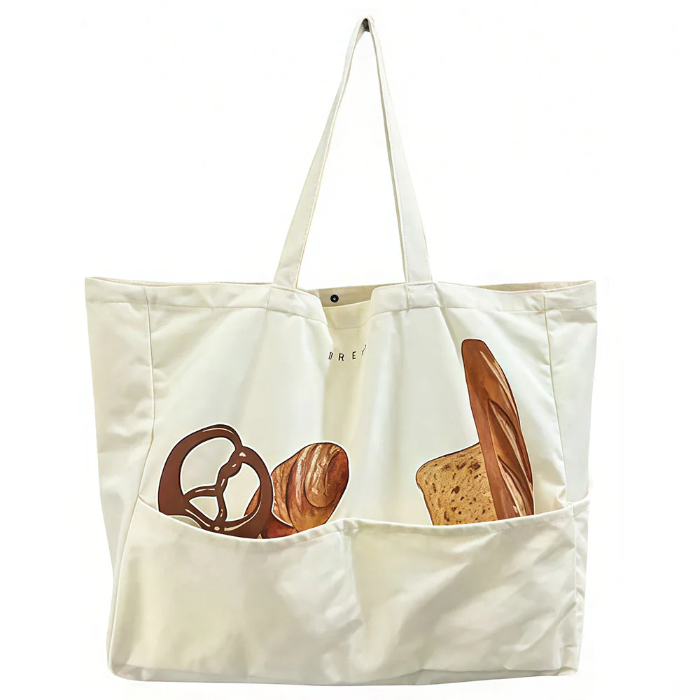 Aesthetic Bread Print Tote Bag - Image 8