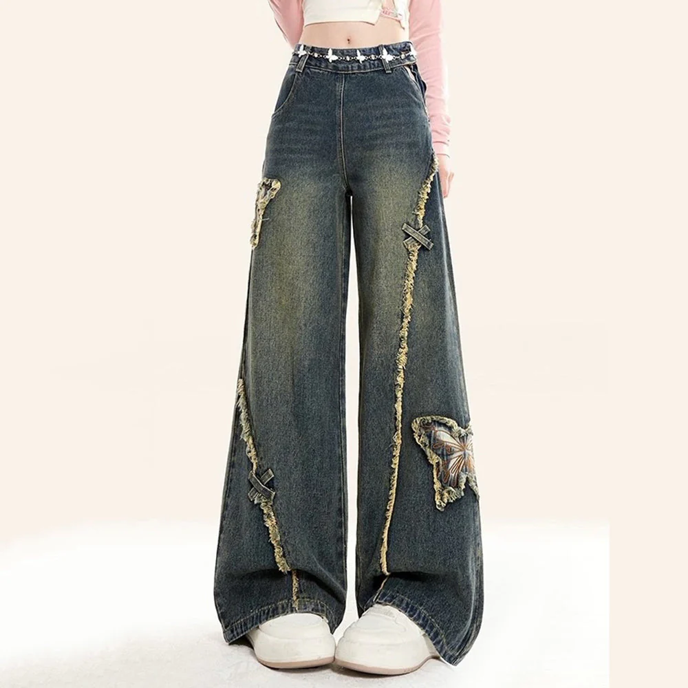 Aesthetic Butterfly Flared Jeans - Image 2