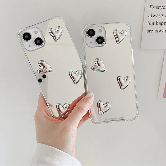 Aesthetic Heart Mirror iPhone Case - Image 2