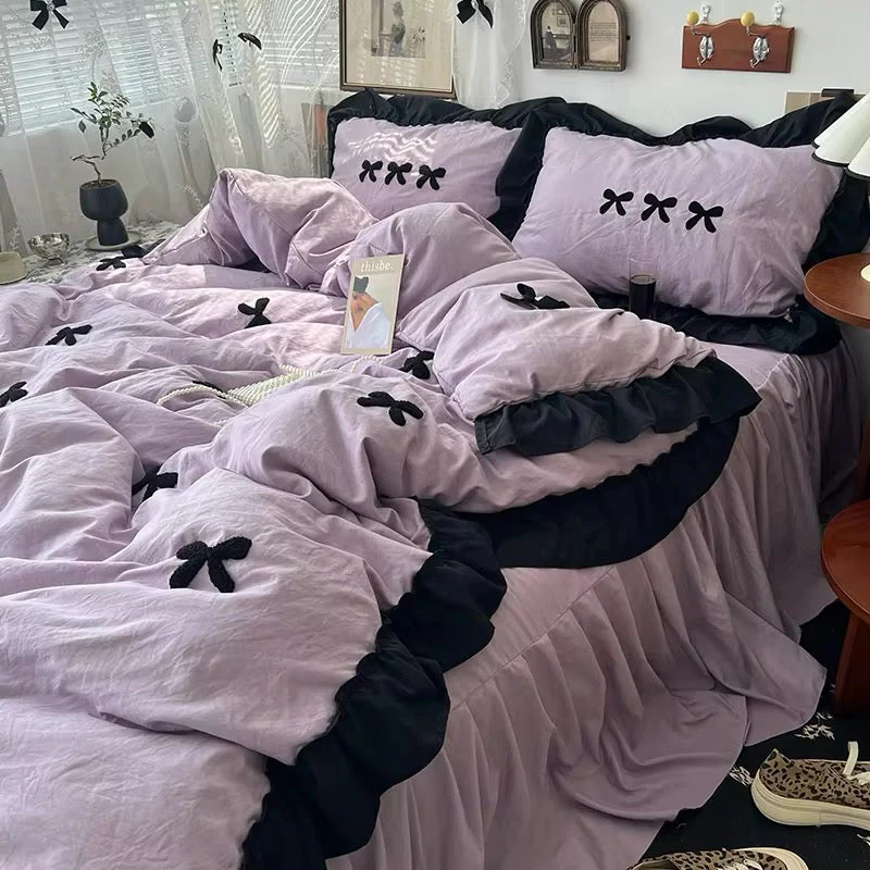 Aesthetic Pink Bedding Set with Bow - Image 21