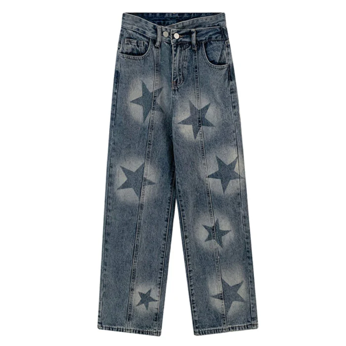 Aesthetic Star Washed Jeans - Image 6