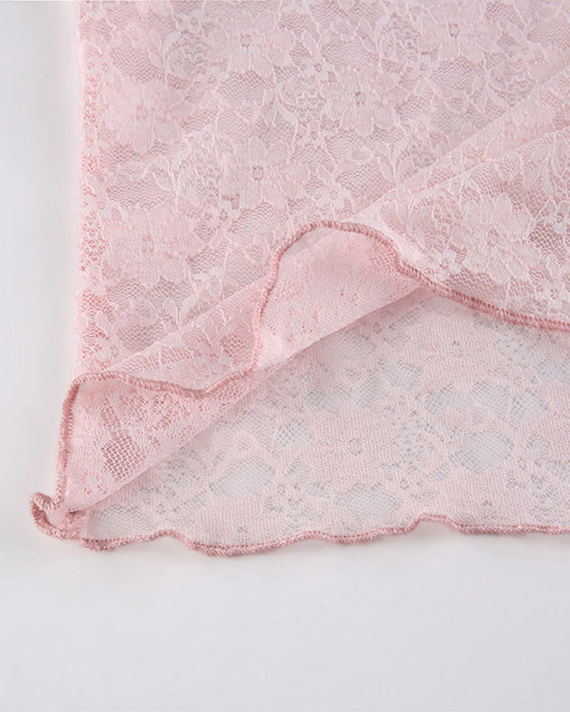 Pink All Ribbon Lacey Coquette Top - Image 3