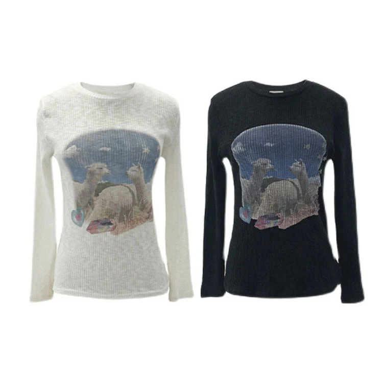 Alpaca Ribbed Long Sleeve Top - Image 6