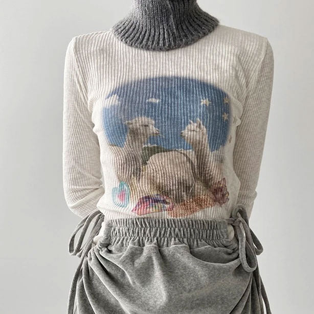 Alpaca Ribbed Long Sleeve Top - Image 7