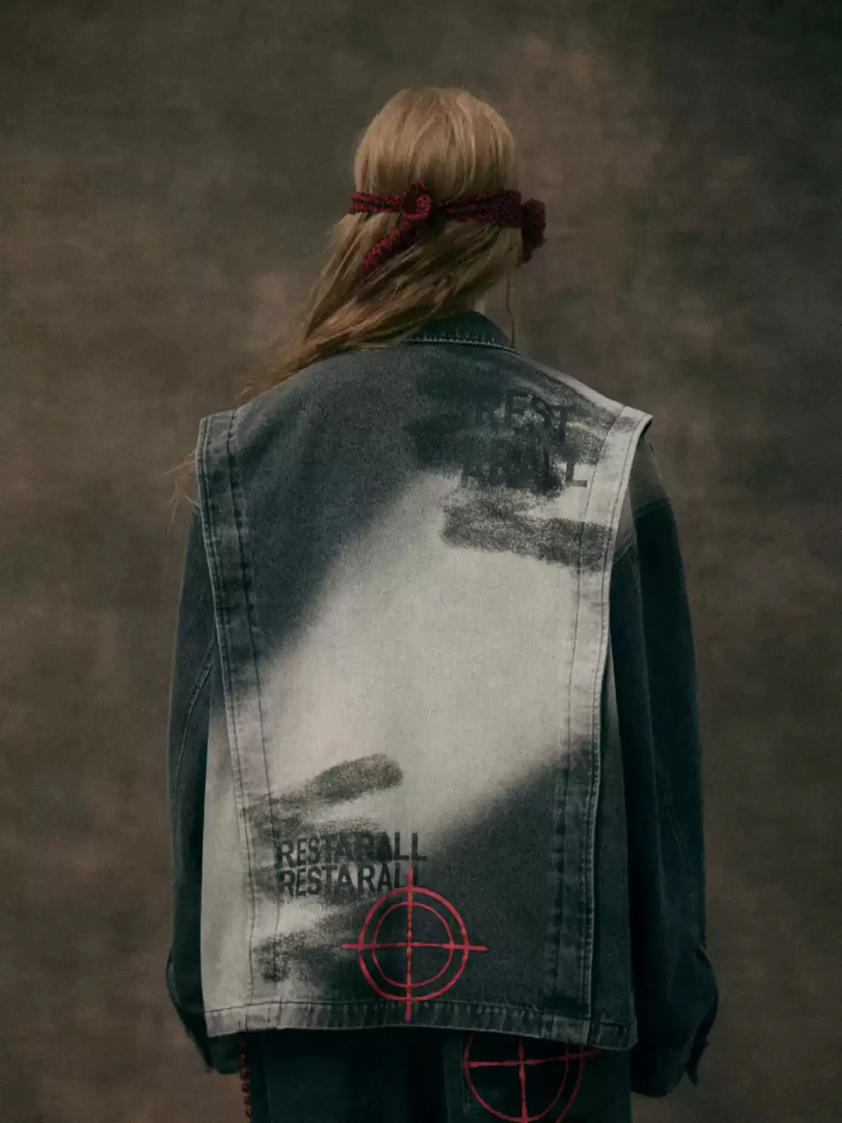 American high street heavy print distressed denim jacket - Image 2