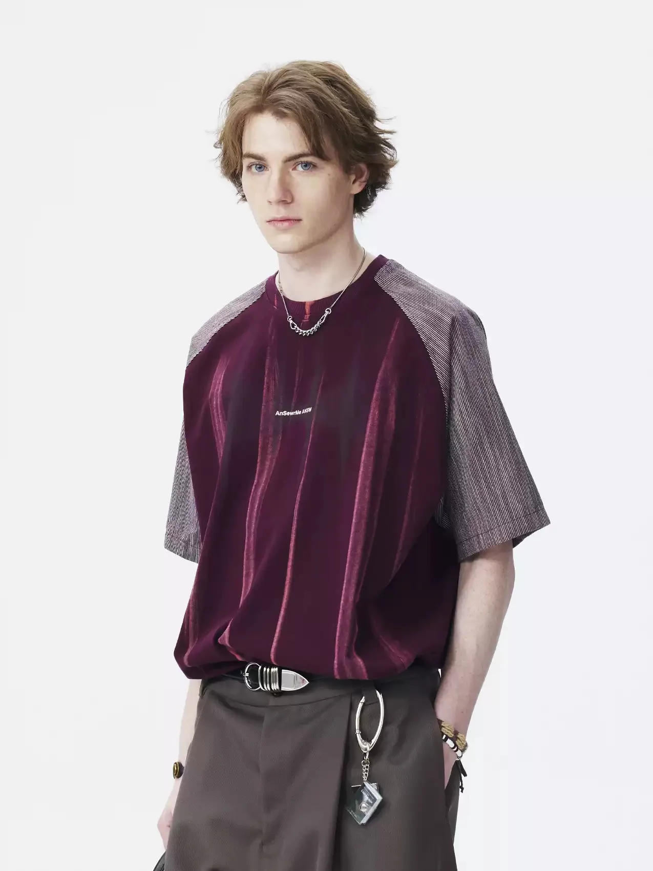 American niche washed tie-dye spliced cotton T-shirt - Image 4