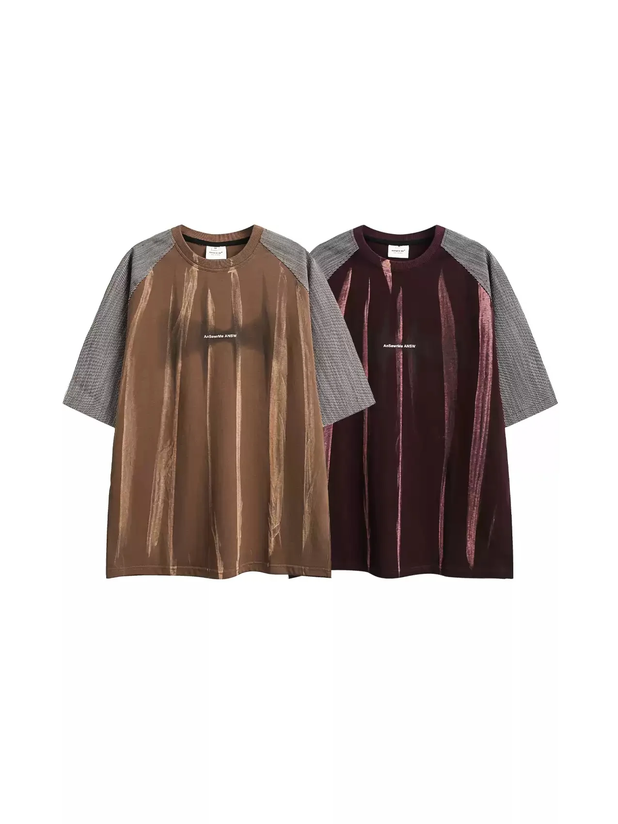 American niche washed tie-dye spliced cotton T-shirt - Image 5