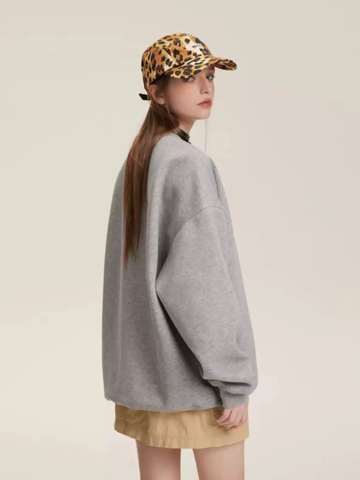 American retro all-match leopard print pocket sweatshirt - Image 3